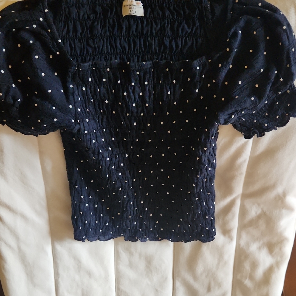 Abercrombie Kids Midnight Blue Puff Sleeve Top